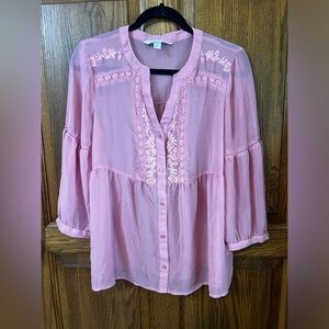Lauren Conrad pink blouse M medium
